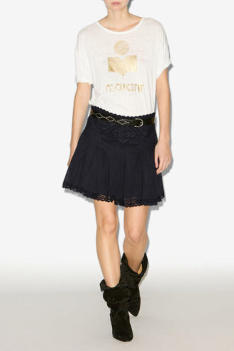 Goldie Short Cotton and Lace Skirt