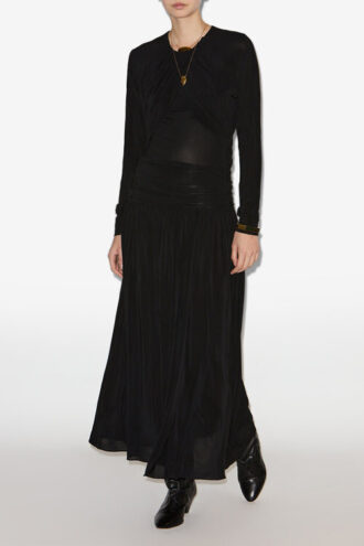 Gwendy Long Gathered Jersey Skirt