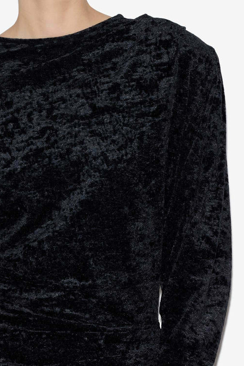 Hadley Midi Dress in Gathered Velvet Hadley Midi Dress in Gathered Velvet