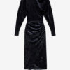 Hadley Midi Dress in Gathered Velvet Hadley Midi Dress in Gathered Velvet