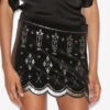 Handore Embroidered Velvet Mini Skirt