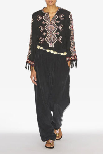 Hectorina Gathered Technical Fabric Pants Hectorina Gathered Technical Fabric Pants