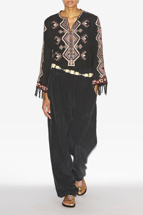 Hectorina Gathered Technical Fabric Pants Hectorina Gathered Technical Fabric Pants
