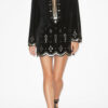 Helene Short Embroidered Velvet Dress Helene Short Embroidered Velvet Dress