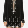 Helene Short Embroidered Velvet Dress Helene Short Embroidered Velvet Dress