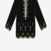Helene Short Embroidered Velvet Dress Helene Short Embroidered Velvet Dress