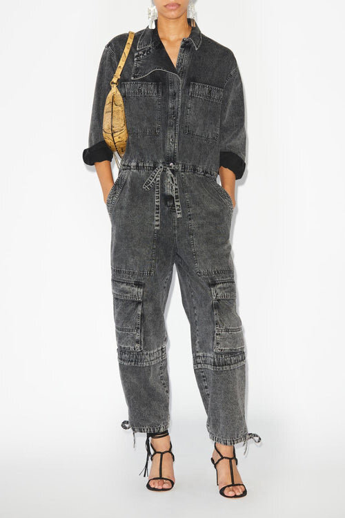Idany Cotton Denim Overall with Long Sleeves Idany Cotton Denim Overall with Long Sleeves