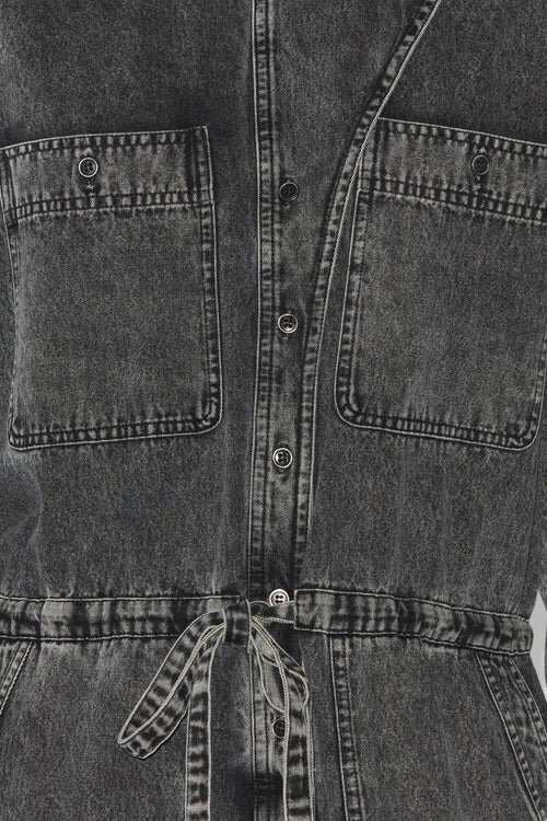 Idany Cotton Denim Overall with Long Sleeves Idany Cotton Denim Overall with Long Sleeves