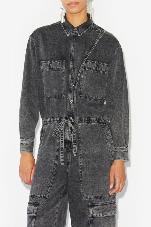 Idany Cotton Denim Overall with Long Sleeves Idany Cotton Denim Overall with Long Sleeves