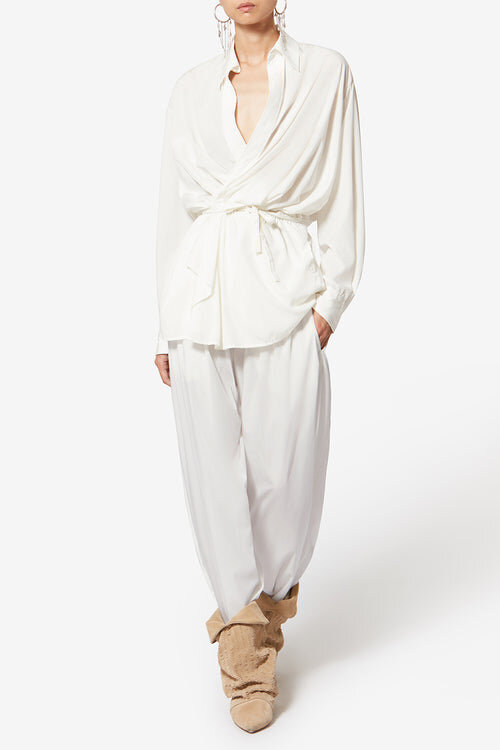 Inaya Wide-Leg Layered Waistband Pants Inaya Wide-Leg Layered Waistband Pants