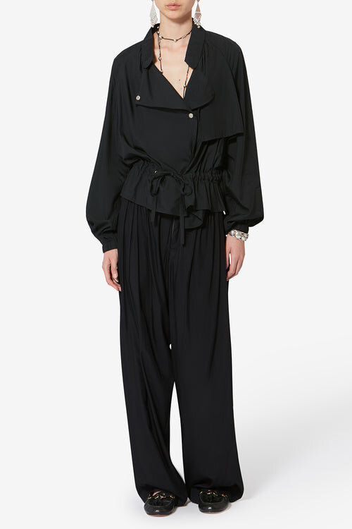 Inaya Wide-Leg Layered Waistband Pants Inaya Wide-Leg Layered Waistband Pants