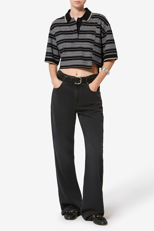 Isalyne Striped Cotton Piqué Polo Shirt Isalyne Striped Cotton Piqué Polo Shirt
