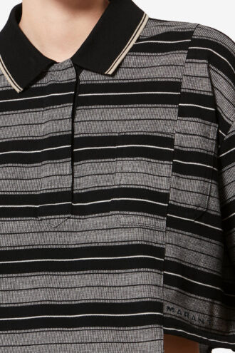Isalyne Striped Cotton Piqué Polo Shirt