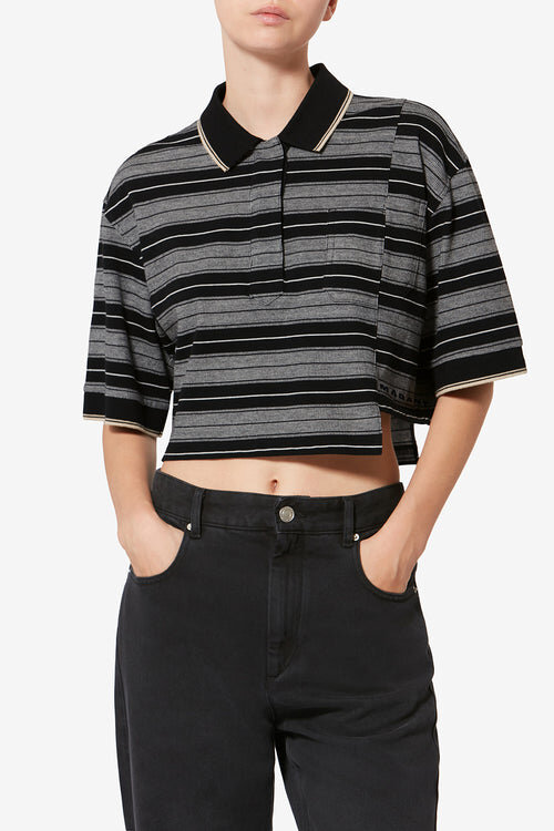 Isalyne Striped Cotton Piqué Polo Shirt Isalyne Striped Cotton Piqué Polo Shirt