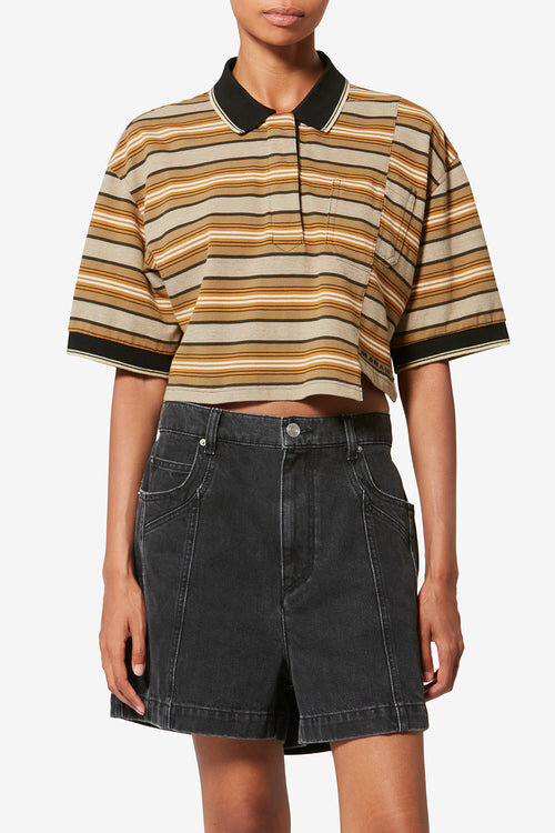 Isalyne Striped Cotton Piqué Polo Shirt Isalyne Striped Cotton Piqué Polo Shirt