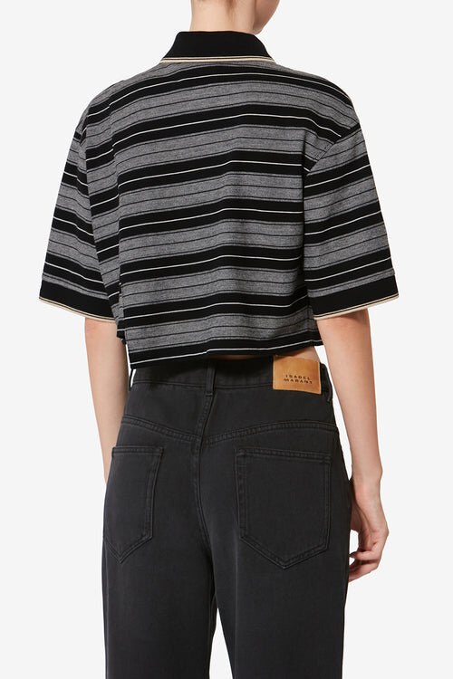 Isalyne Striped Cotton Piqué Polo Shirt Isalyne Striped Cotton Piqué Polo Shirt
