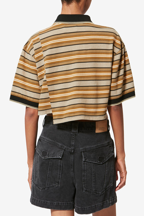 Isalyne Striped Cotton Piqué Polo Shirt Isalyne Striped Cotton Piqué Polo Shirt