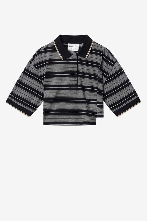 Isalyne Striped Cotton Piqué Polo Shirt Isalyne Striped Cotton Piqué Polo Shirt