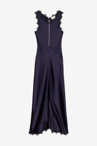 Jadelia Long Satin and Lace Dress Jadelia Long Satin and Lace Dress