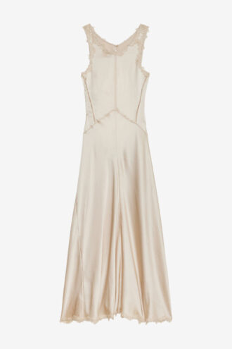 Jadelia Long Satin and Lace Dress Jadelia Long Satin and Lace Dress