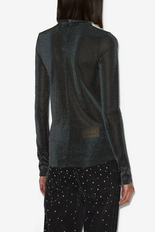Jadia Lurex Stand-Up Collar Top Jadia Lurex Stand-Up Collar Top