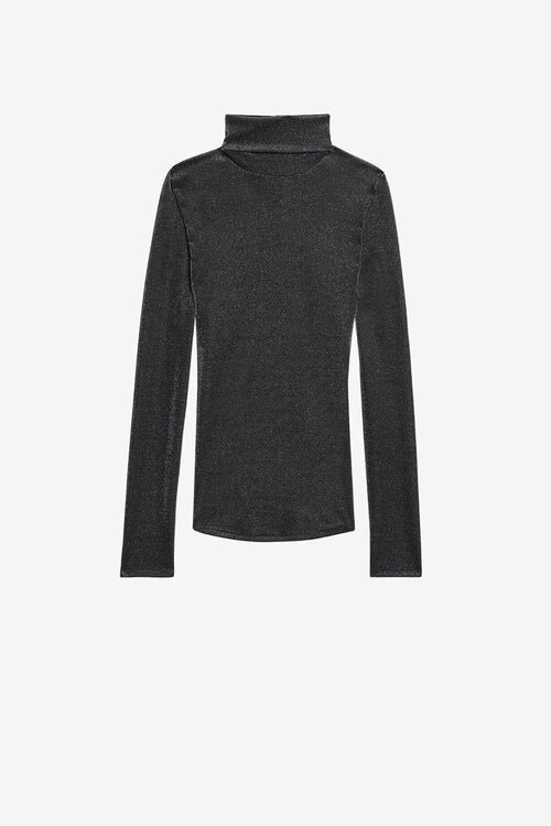 Jadia Lurex Stand-Up Collar Top Jadia Lurex Stand-Up Collar Top