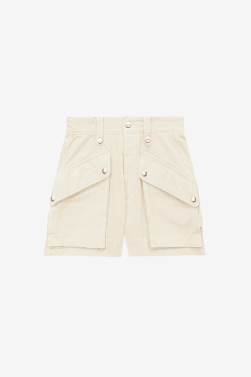 Jemmy Workwear Style Shorts in Plain-Colored Cotton Jemmy Workwear Style Shorts in Plain-Colored Cotton