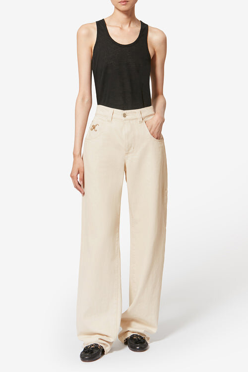 Jeyda Topstitched Denim Jeans Jeyda Topstitched Denim Jeans