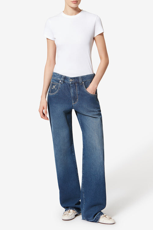 Jeyda Topstitched Denim Jeans Jeyda Topstitched Denim Jeans