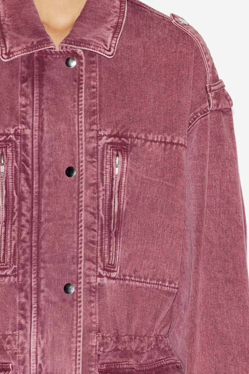 Joanna Workwear Style Jacket in Plain-Colored Denim Joanna Workwear Style Jacket in Plain-Colored Denim
