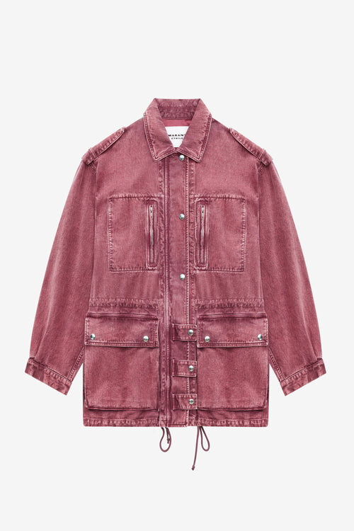 Joanna Workwear Style Jacket in Plain-Colored Denim Joanna Workwear Style Jacket in Plain-Colored Denim