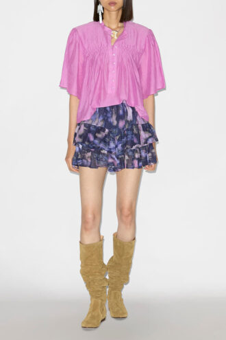 Jocadia Frilly Printed Cotton Voile Shorts