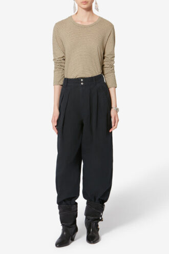 Kaaron Striped Cotton and Linen T-Shirt
