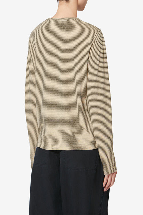 Kaaron Striped Cotton and Linen T-Shirt Kaaron Striped Cotton and Linen T-Shirt