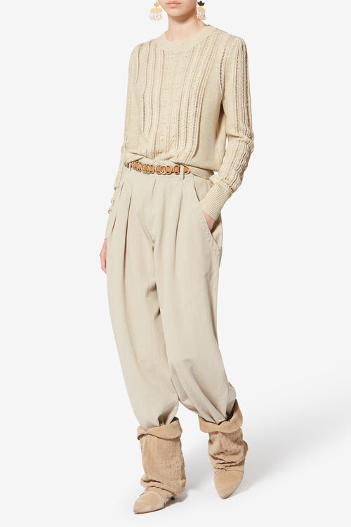 Kalyn Openwork Cotton Blend Sweater Kalyn Openwork Cotton Blend Sweater