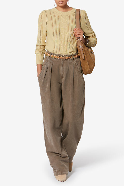 Kalyn Openwork Cotton Blend Sweater Kalyn Openwork Cotton Blend Sweater