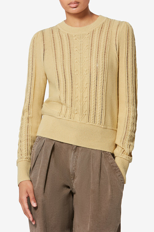 Kalyn Openwork Cotton Blend Sweater Kalyn Openwork Cotton Blend Sweater
