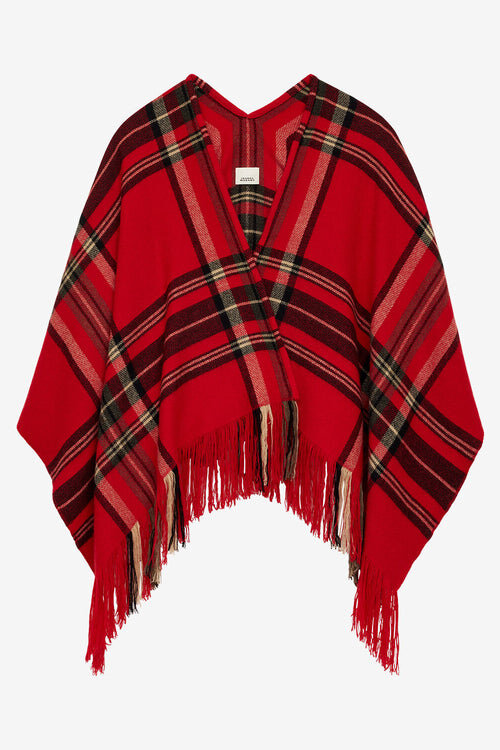 Kamilo Plaid Print Poncho Kamilo Plaid Print Poncho