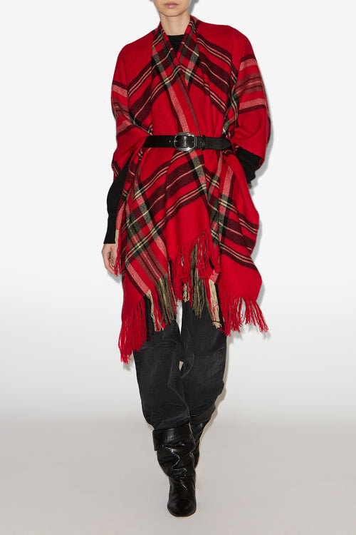 Kamilo Plaid Print Poncho Kamilo Plaid Print Poncho