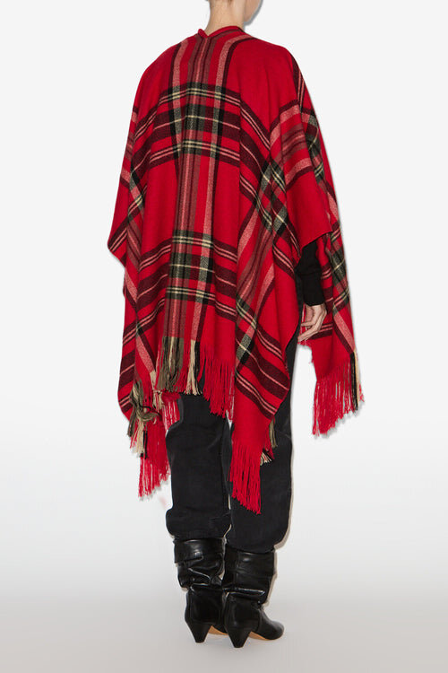 Kamilo Plaid Print Poncho Kamilo Plaid Print Poncho
