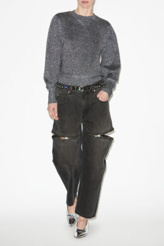 Kelaya Lurex Knit Sweater with Logo Kelaya Lurex Knit Sweater with Logo