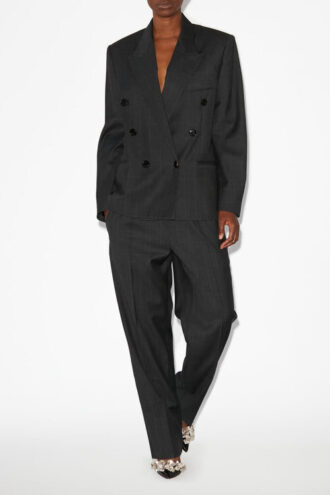 Klero Double-Breasted Blazer Jacket with Lapel Collar Klero Double-Breasted Blazer Jacket with Lapel Collar