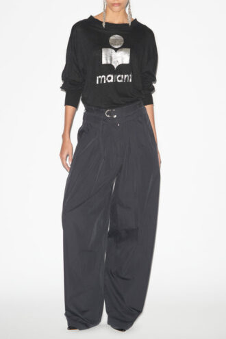 Klowia Long-Sleeve T-Shirt in Plain-Colored Linen