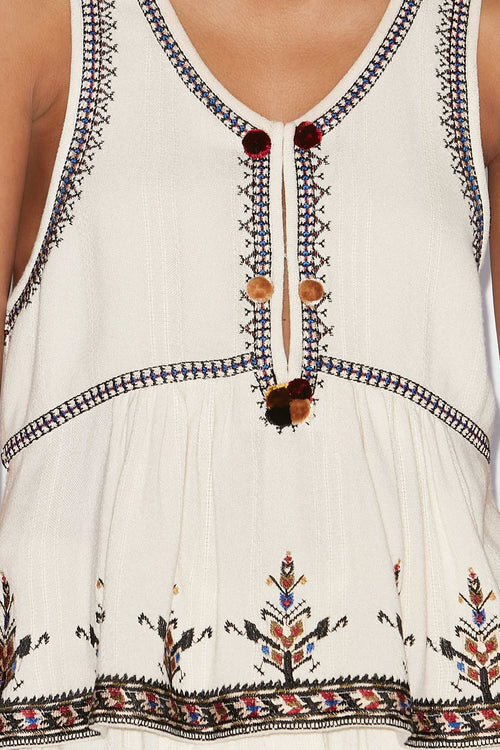 Kourtney Embroidered Gauze Top Kourtney Embroidered Gauze Top