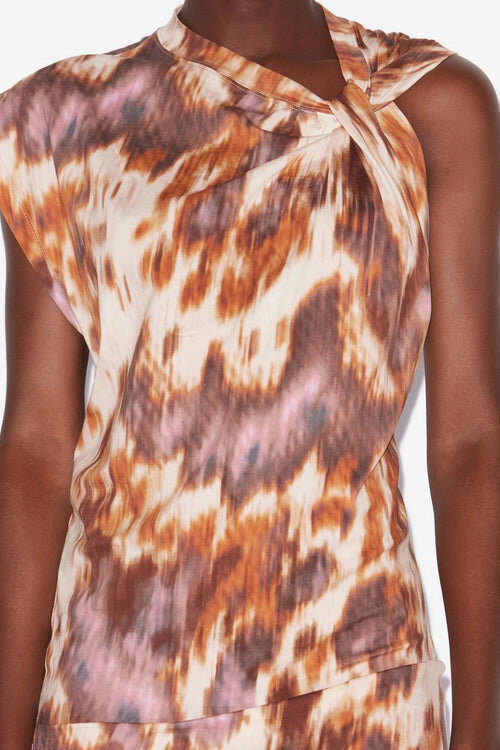 Leany Asymmetrical Jersey Watercolor Print T-Shirt Dress Leany Asymmetrical Jersey Watercolor Print T-Shirt Dress