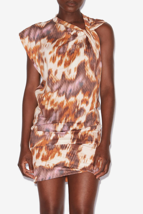 Leany Asymmetrical Jersey Watercolor Print T-Shirt Dress Leany Asymmetrical Jersey Watercolor Print T-Shirt Dress