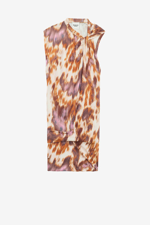 Leany Asymmetrical Jersey Watercolor Print T-Shirt Dress Leany Asymmetrical Jersey Watercolor Print T-Shirt Dress