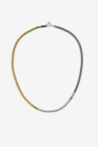 Lenno Natural Stone and Brass Necklace
