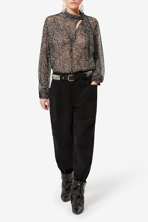Leona Printed Muslin Blouse Leona Printed Muslin Blouse