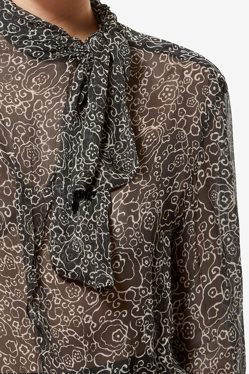 Leona Printed Muslin Blouse Leona Printed Muslin Blouse